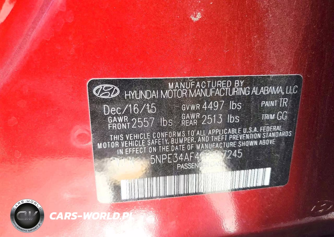 2016 Hyundai Sonata Sport VIN:5NPE34AF4GH367245 - 12