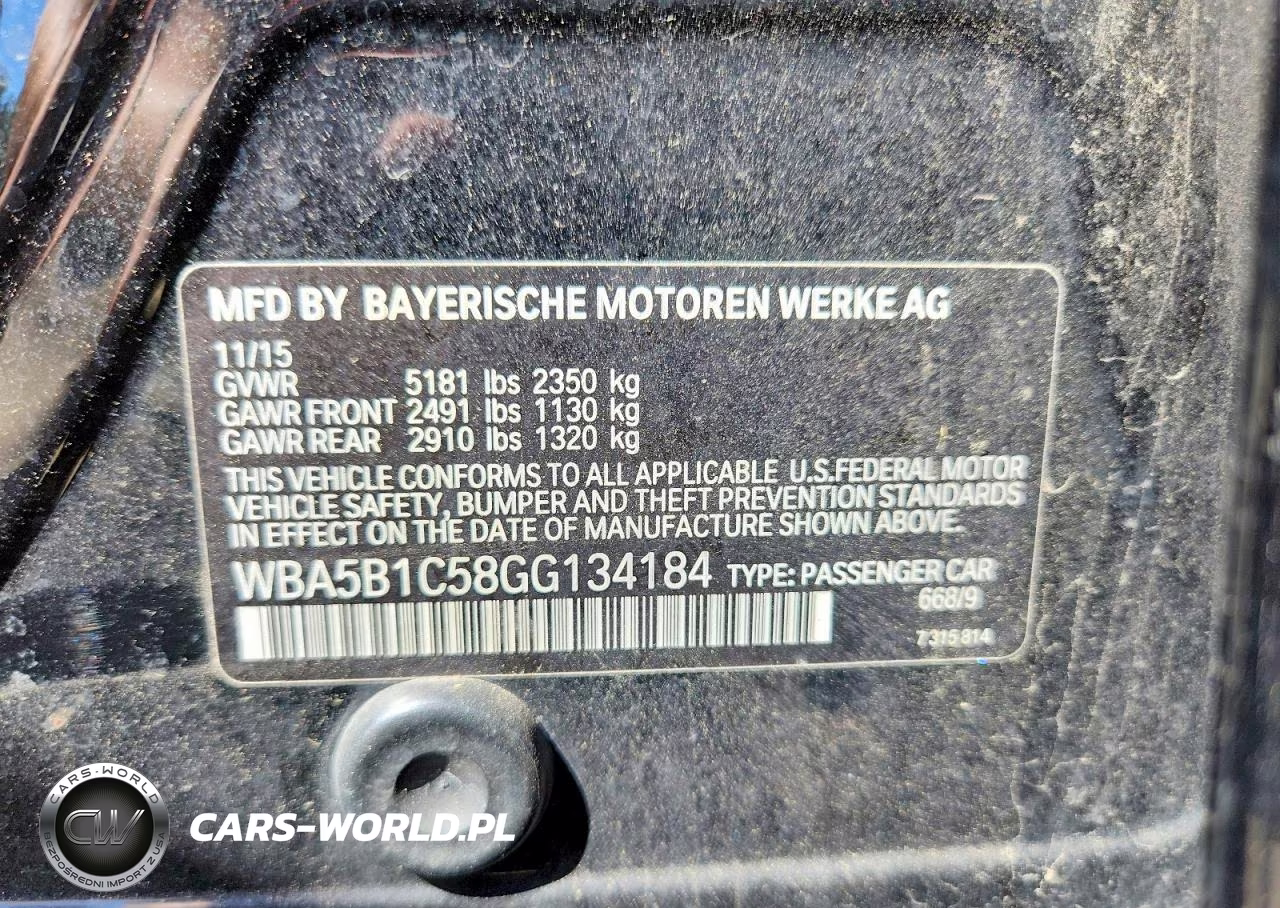 2016 BMW 535 I VIN:WBA5B1C58GG134184 - 12