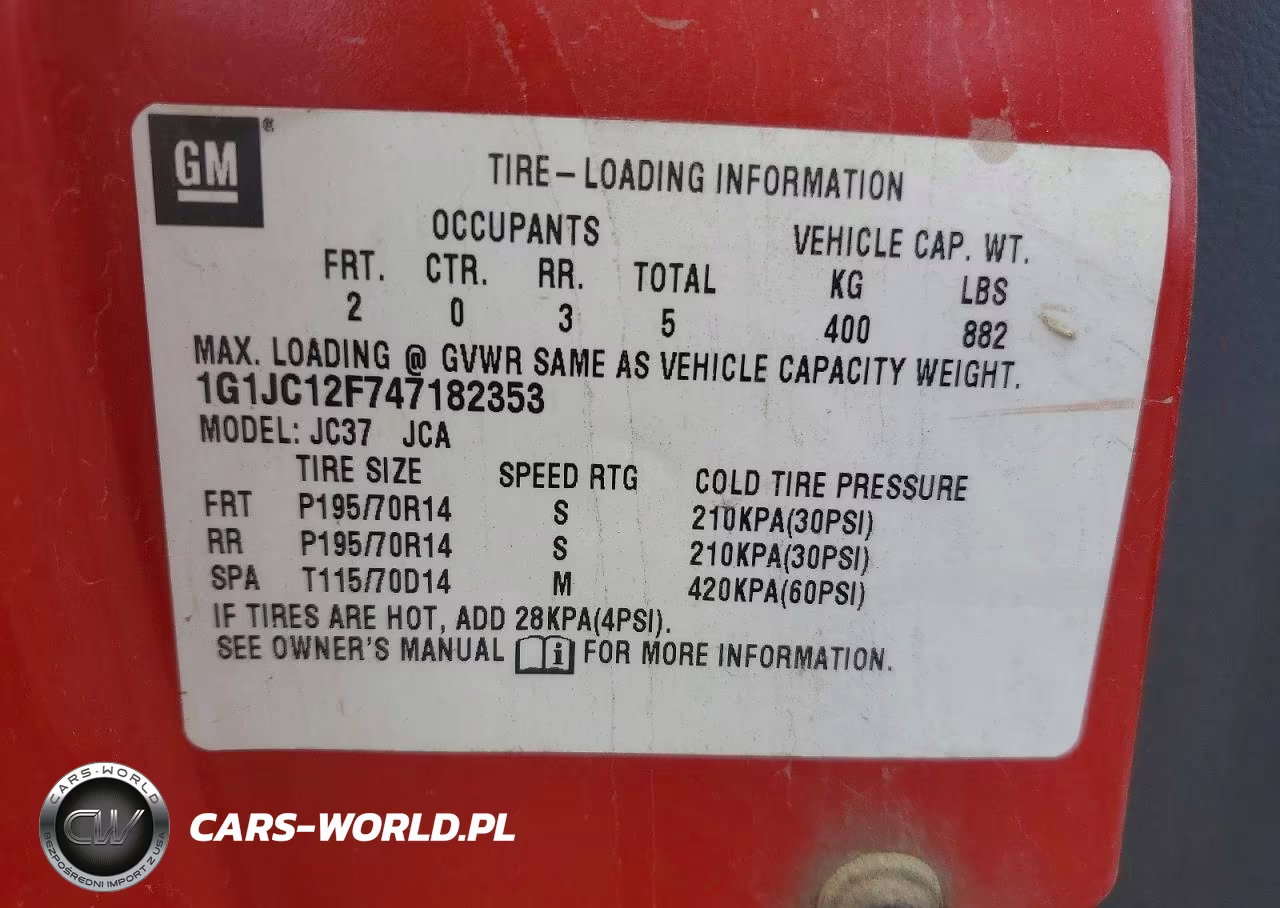 2004 Chevrolet Cavalier 2D VIN:1G1JC12F747182353 - 12