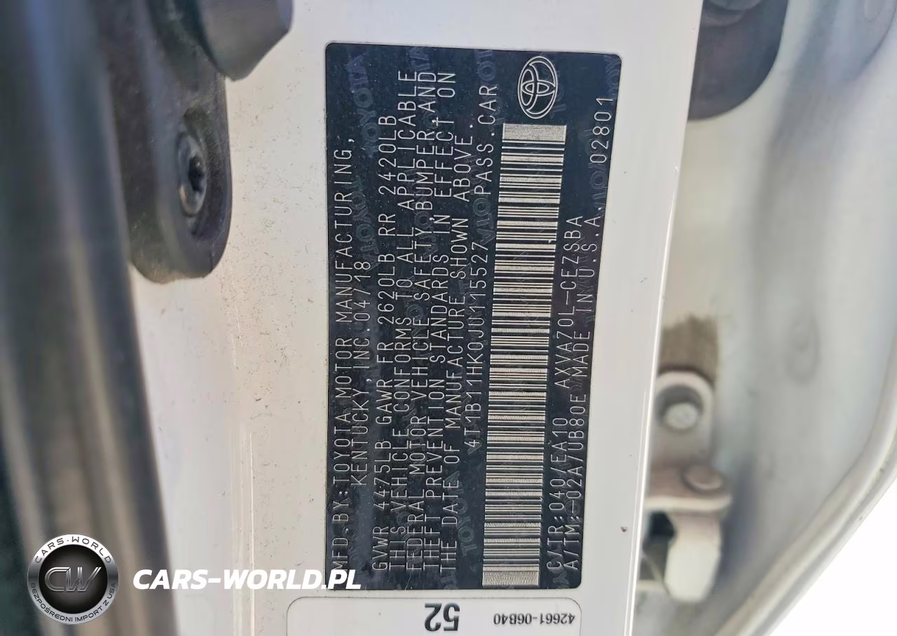 2018 Toyota Camry Se VIN:4T1B11HK0JU115527 - 12