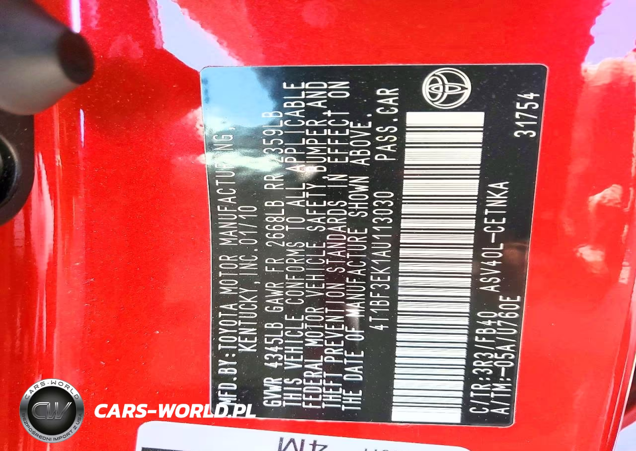 2010 Toyota Camry Le VIN:4T1BF3EK1AU113030 - 12