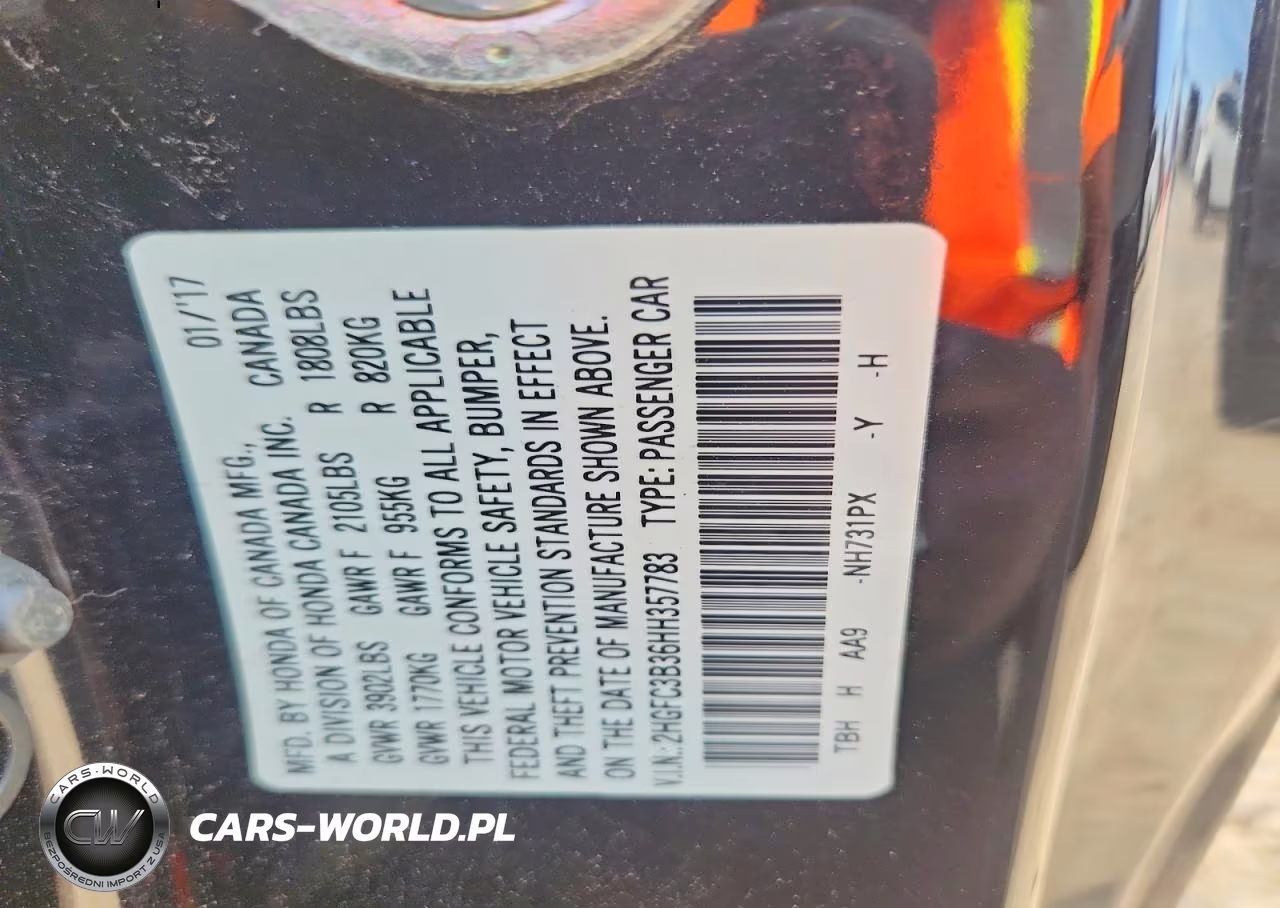 2017 Honda Civic Ex VIN:2HGFC3B36HH357783 - 12