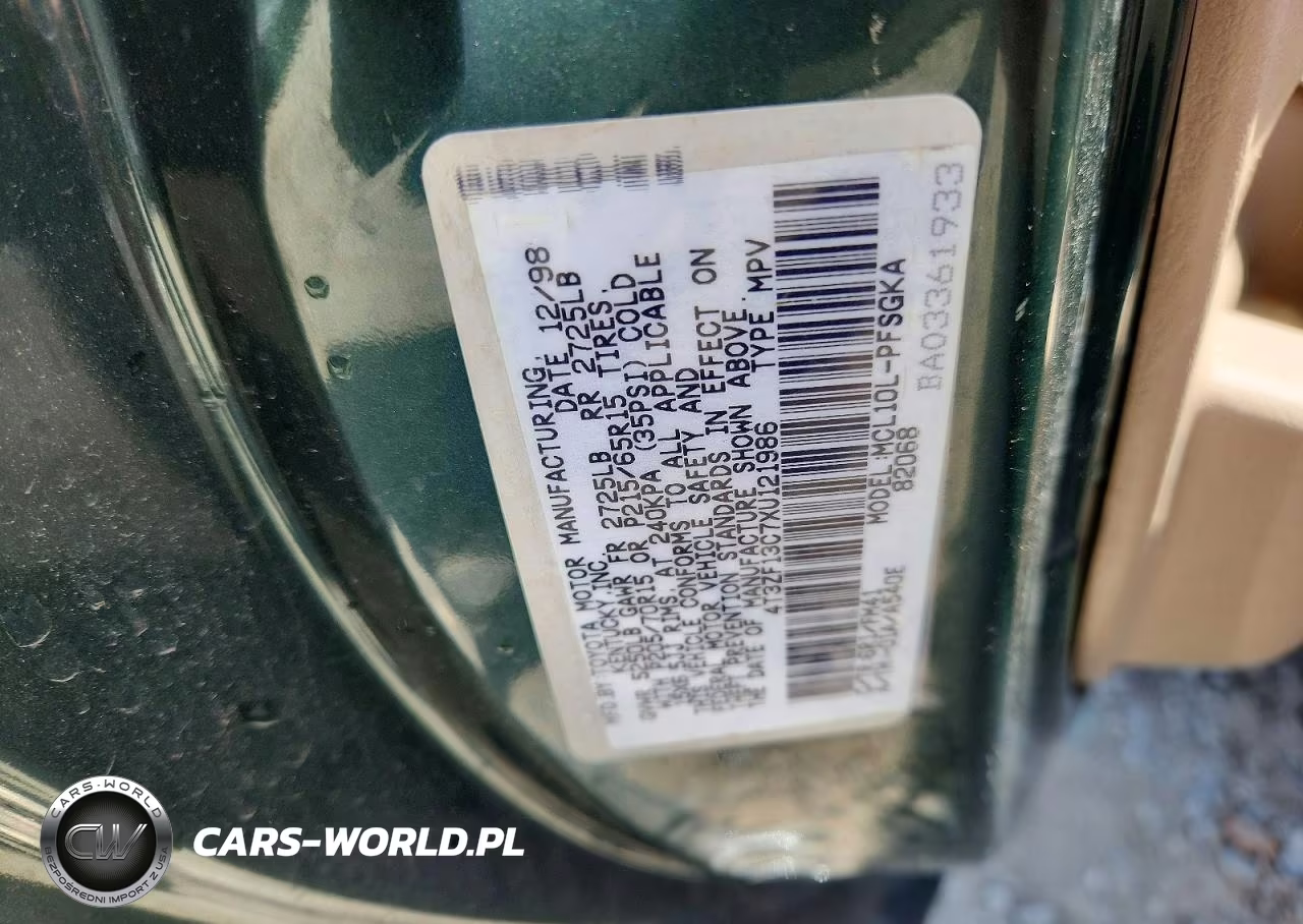 1999 Toyota Sienna Xle VIN:4T3ZF13C7XU121986 - 13