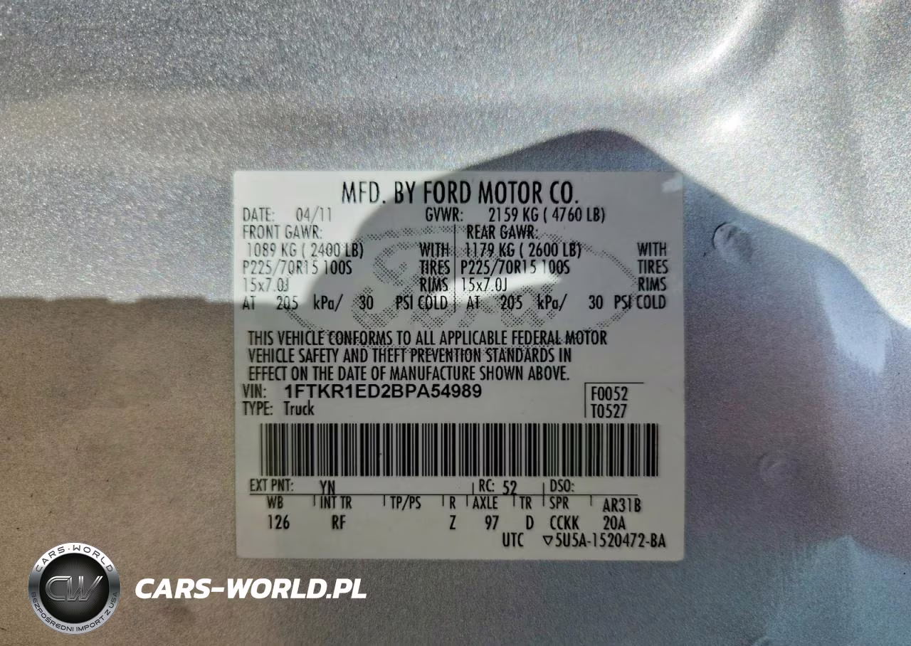 2011 Ford Ranger Super Cab VIN:1FTKR1ED2BPA54989 - 12