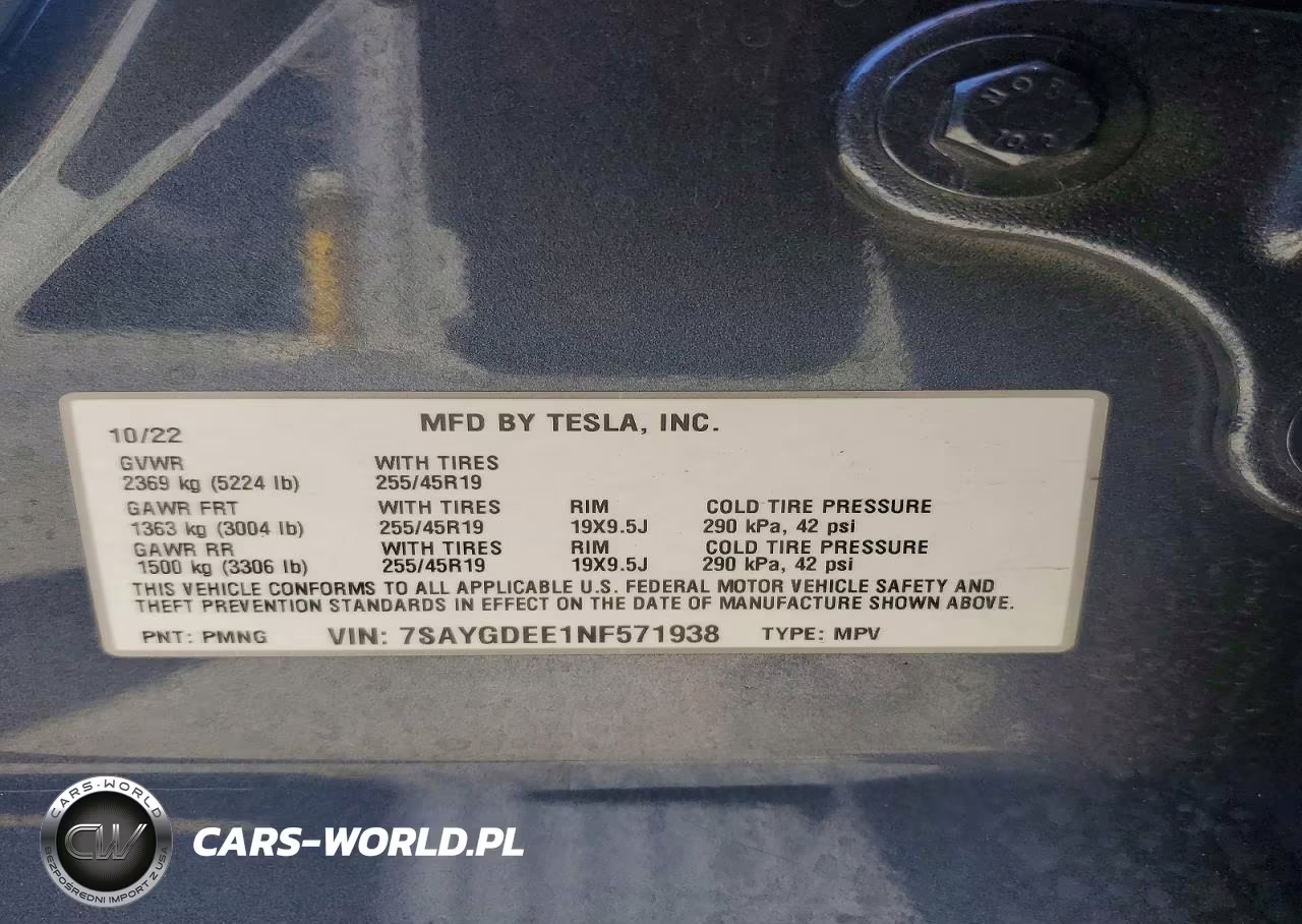 2022 Tesla Model Y VIN:7SAYGDEE1NF571938 - 12