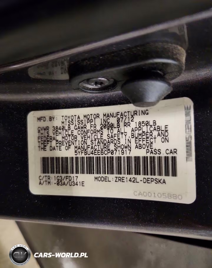2012 Toyota Corolla S VIN:5YFBU4EE6CP071917 - 12