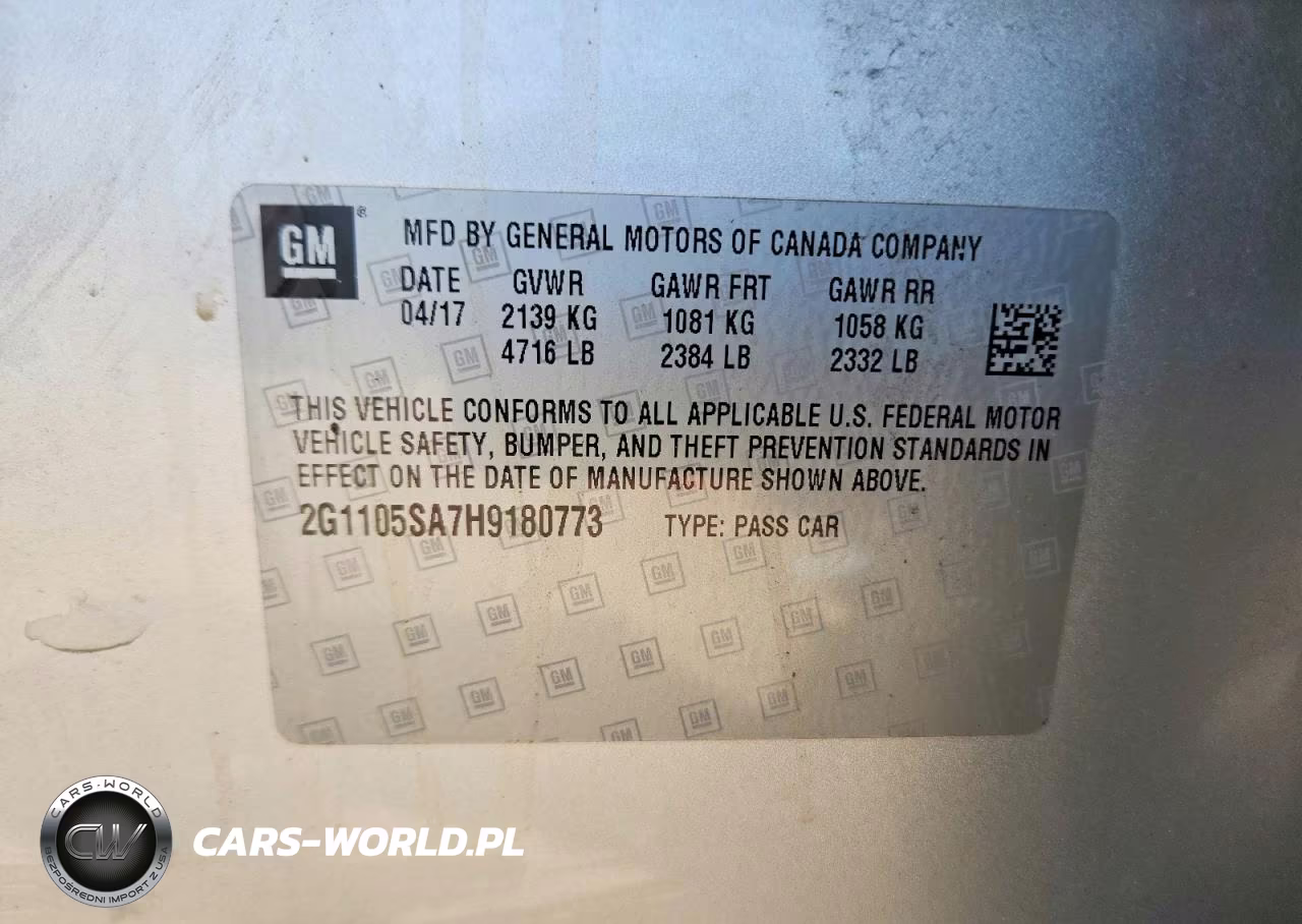 2017 Chevrolet Impala Lt VIN:2G1105SA7H9180773 - 12