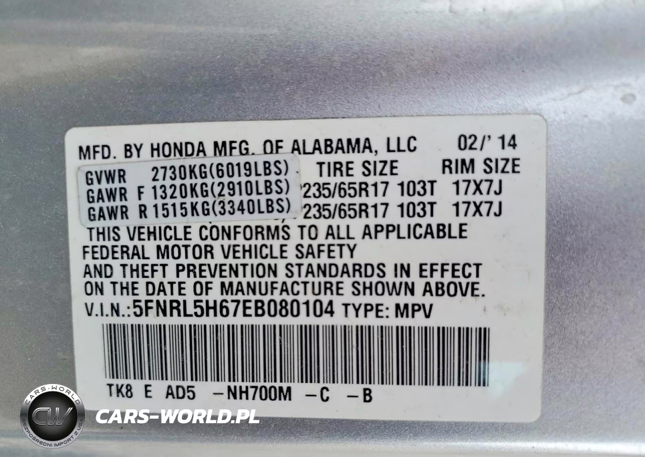 2014 Honda Odyssey Exl VIN:5FNRL5H67EB080104 - 13
