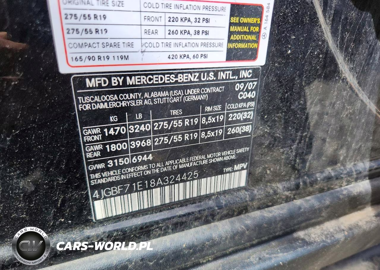 2008 Mercury Gl 450 VIN:4JGBF71E18A324425 - 13