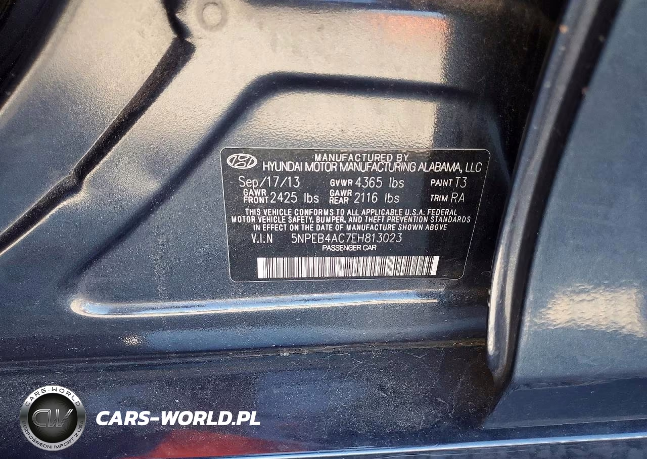 2014 Hyundai Sonata Gls VIN:5NPEB4AC7EH813023 - 12