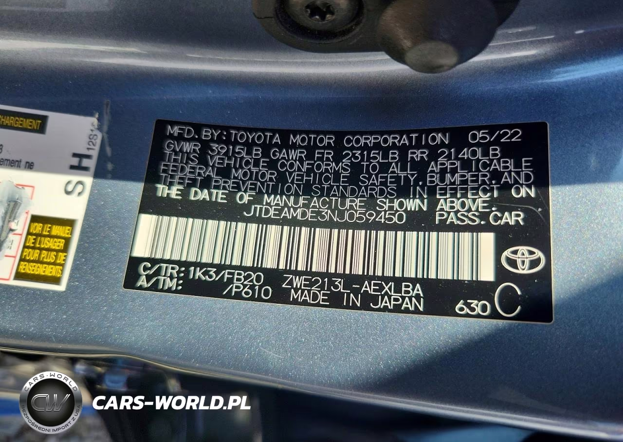 2022 Toyota Corolla Le VIN:JTDEAMDE3NJ059450 - 12