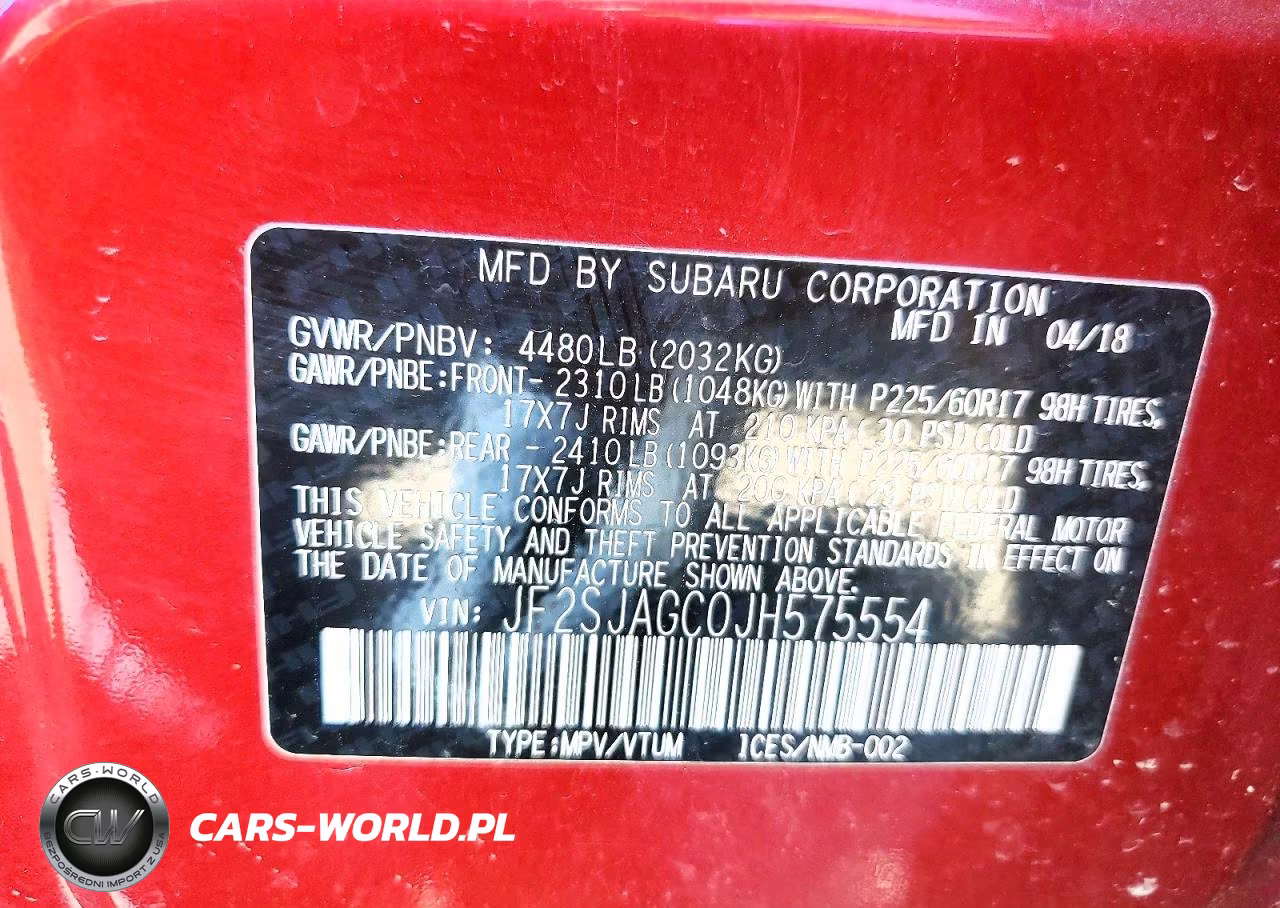 2018 Subaru Forester 2.5I Premium VIN:JF2SJAGC0JH575554 - 12