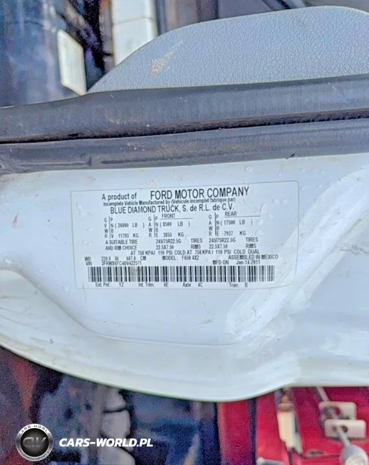 2011 Ford F-650 Super Duty VIN:3FRWX6FC4BV422571 - 10