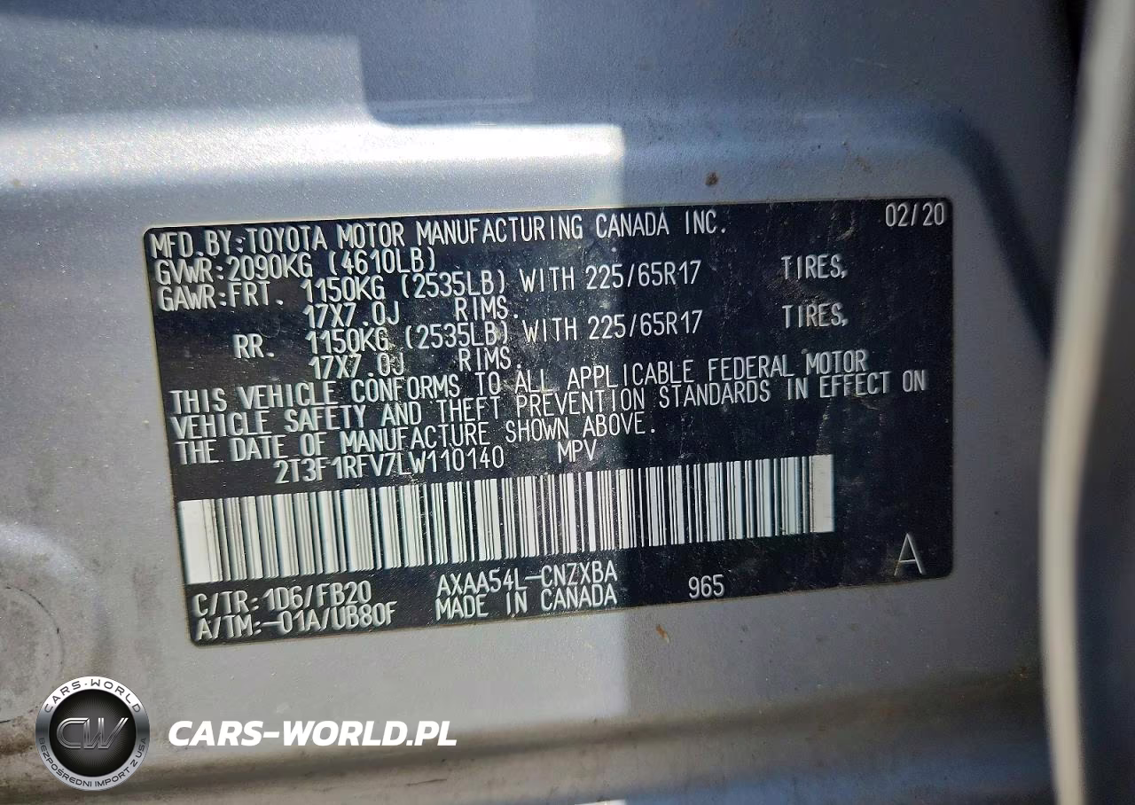 2020 Toyota Rav4 Le VIN:2T3F1RFV7LW110140 - 13
