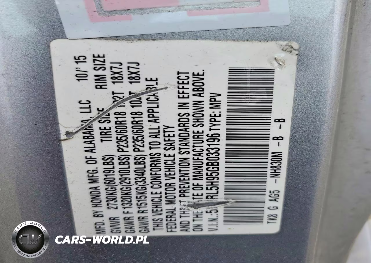 2016 Honda Odyssey Touring VIN:5FNRL5H95GB033196 - 13