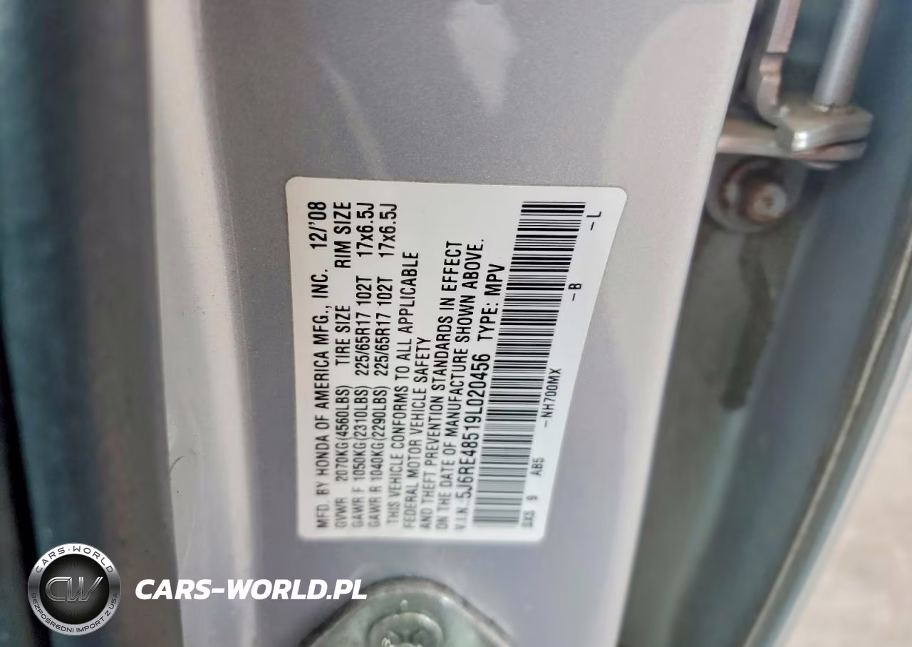 2009 Honda Cr-V Ex VIN:5J6RE48519L020456 - 12