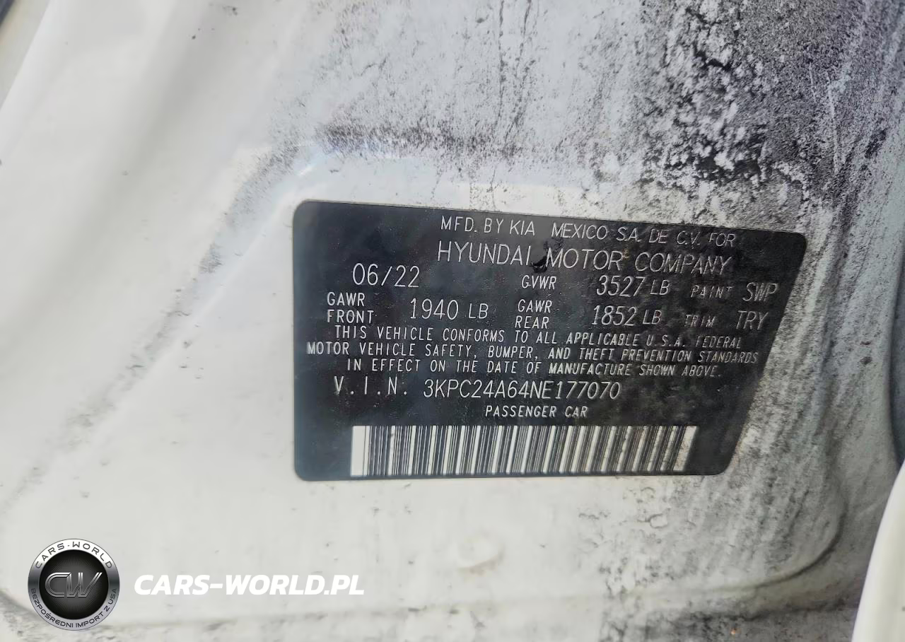 2022 Hyundai Accent Se VIN:3KPC24A64NE177070 - 12