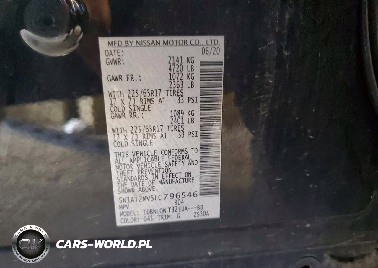 2020 Nissan Rogue Sv VIN:5N1AT2MV5LC796546 - 14