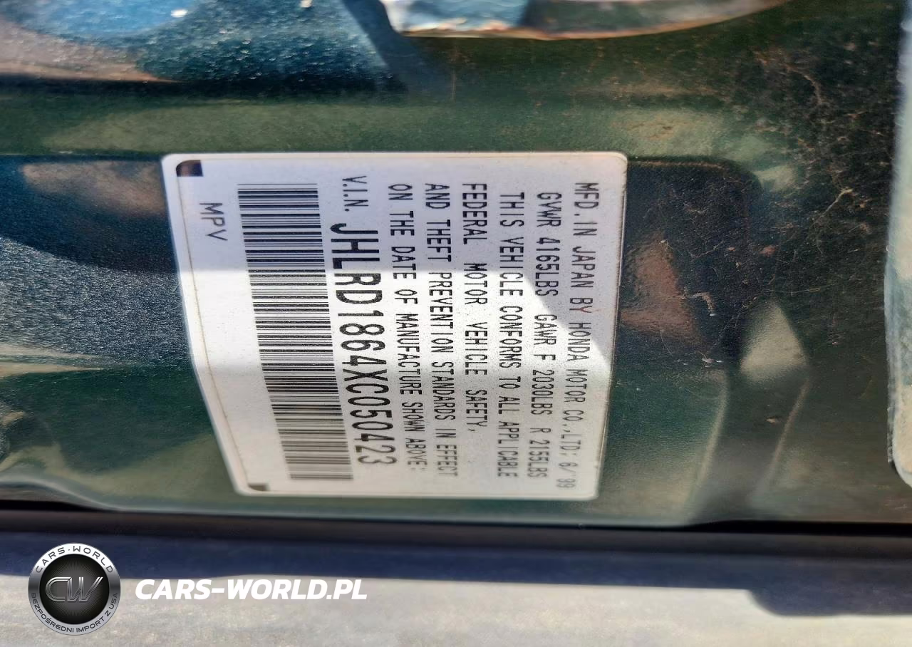 1999 Honda Cr-V Ex VIN:JHLRD1864XC050423 - 13