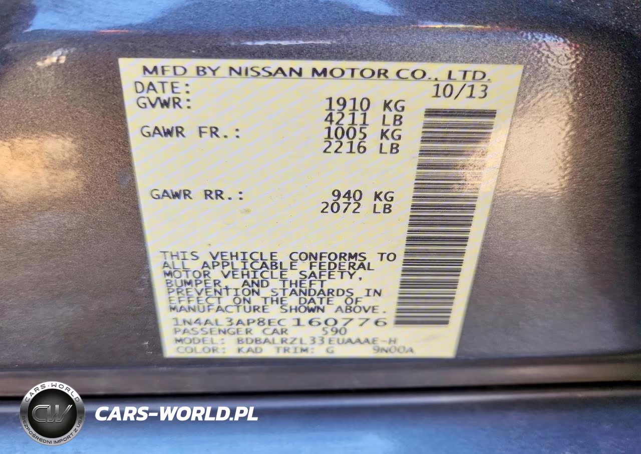 2014 Nissan Altima 2.5 S VIN:1N4AL3AP8EC160776 - 13