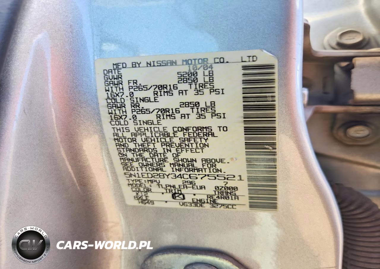 2004 Nissan Xterra Xe VIN:5N1ED28Y34C675521 - 12