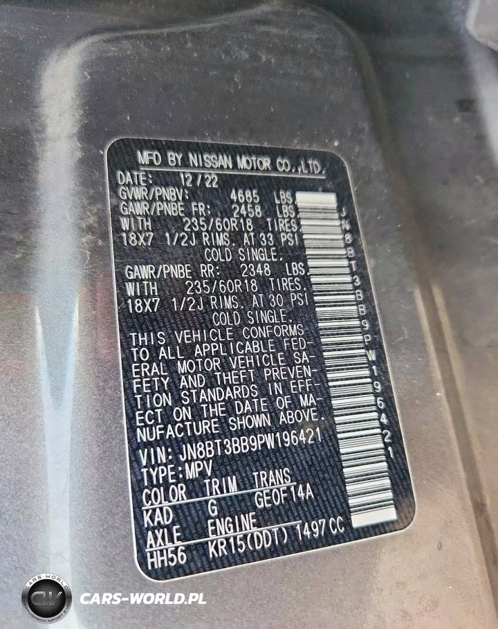 2023 Nissan Rogue Sv VIN:JN8BT3BB9PW196421 - 14