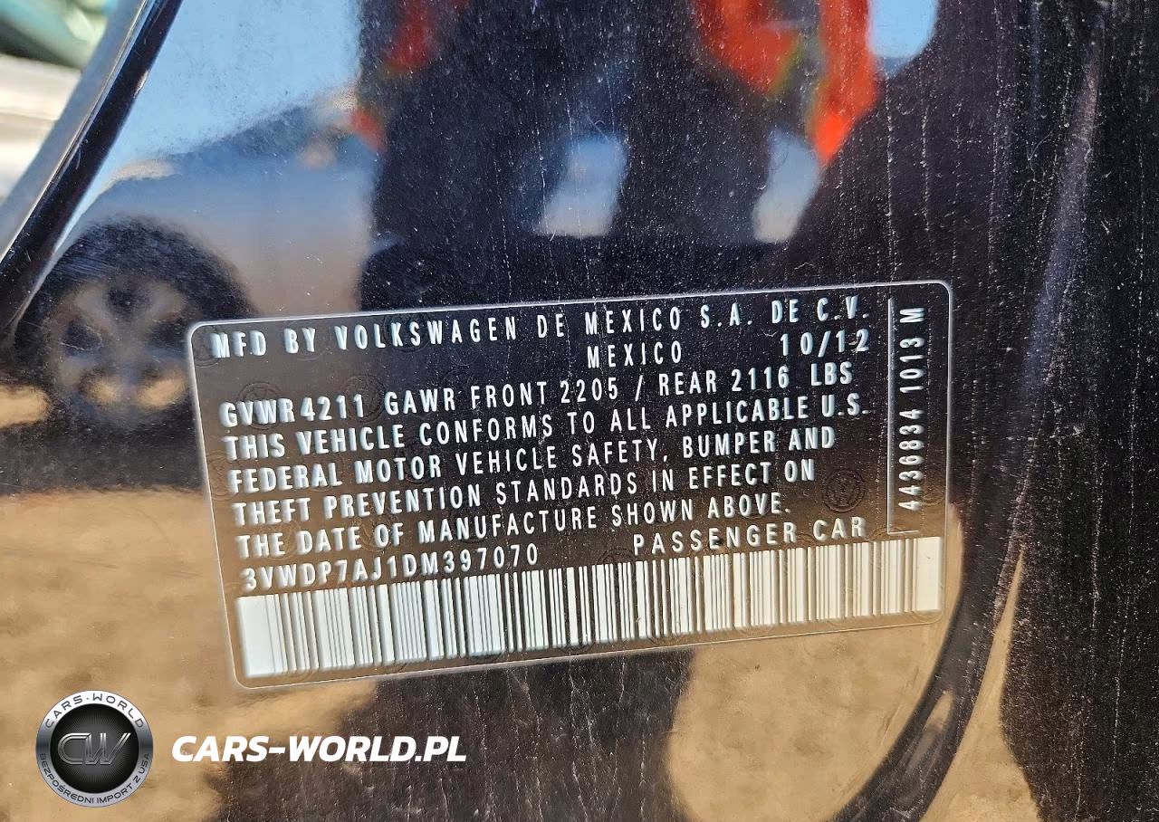 2013 Volkswagen Jetta Se VIN:3VWDP7AJ1DM397070 - 12