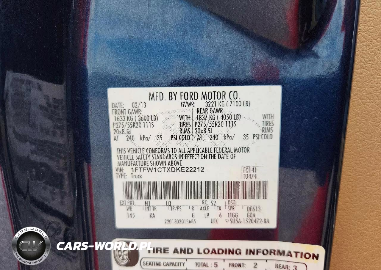 2013 Ford F150 Supercrew VIN:1FTFW1CTXDKE22212 - 12