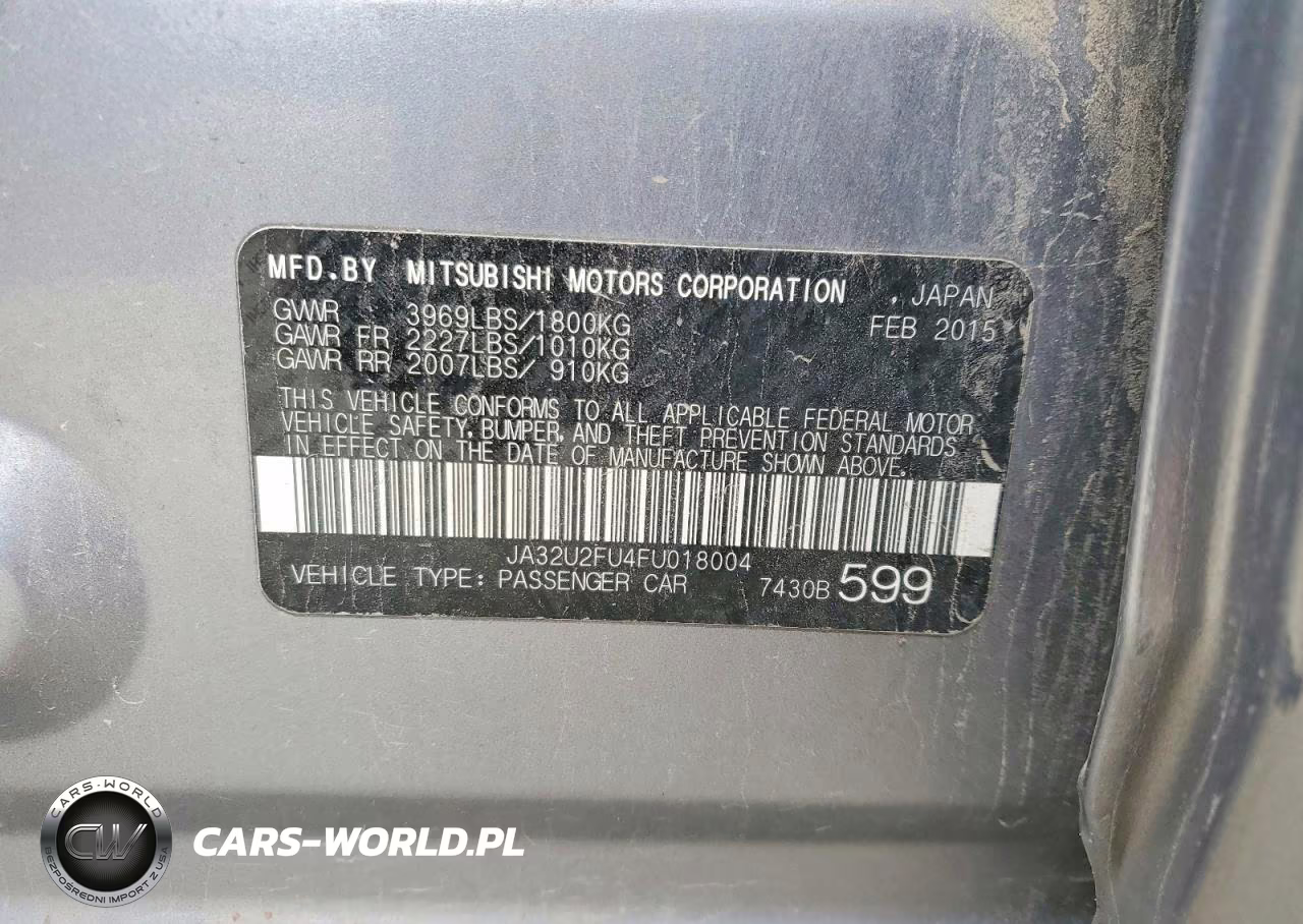 2015 Mitsubishi Lancer Es VIN:JA32U2FU4FU018004 - 12