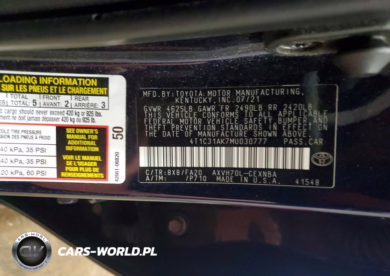 2021 Toyota Camry Le VIN:4T1C31AK7MU030777 - 12