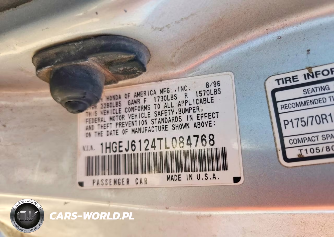 1996 Honda Civic 4D VIN:1HGEJ6124TL084768 - 12