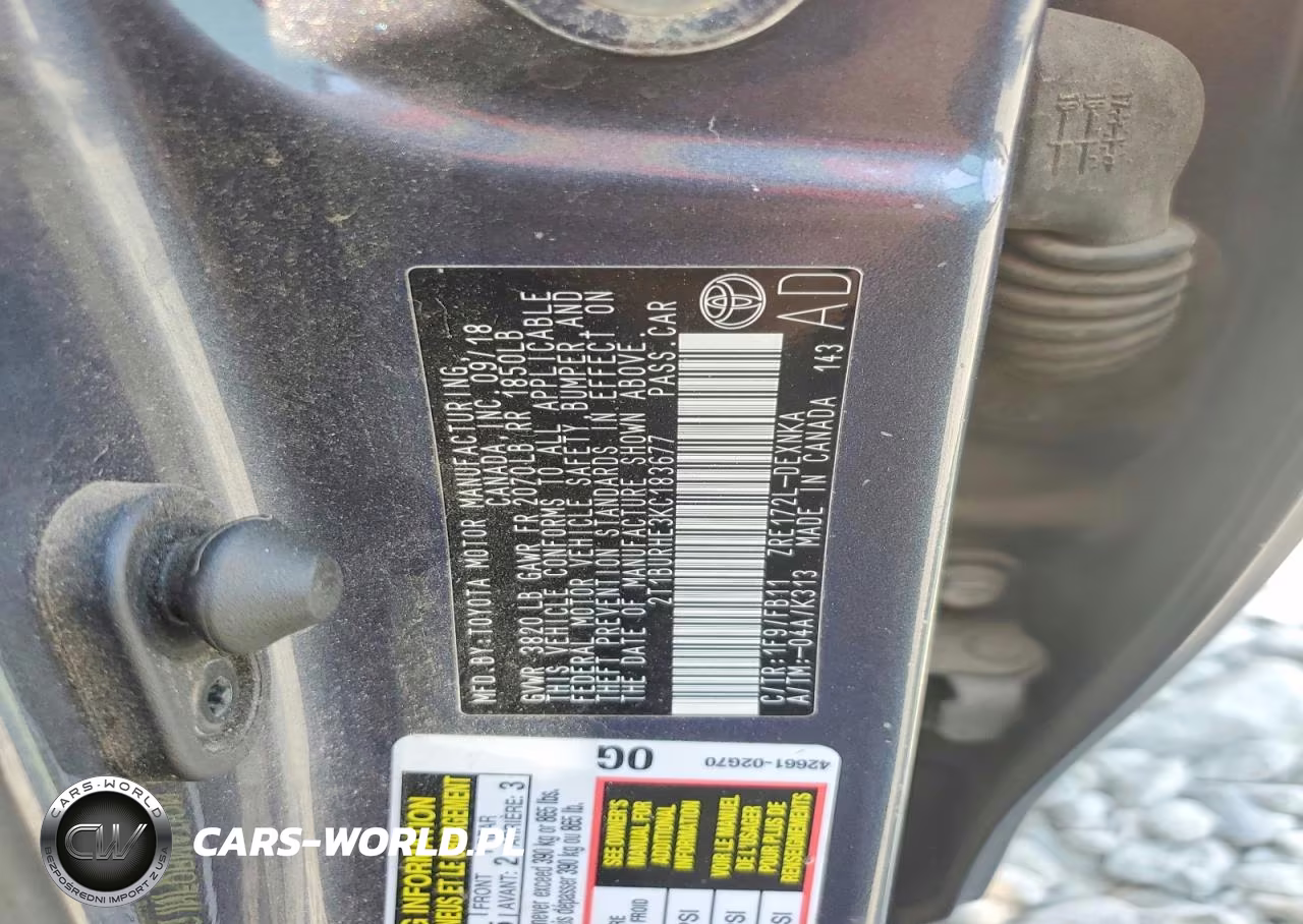 2019 Toyota Corolla Le VIN:2T1BURHE3KC183677 - 12