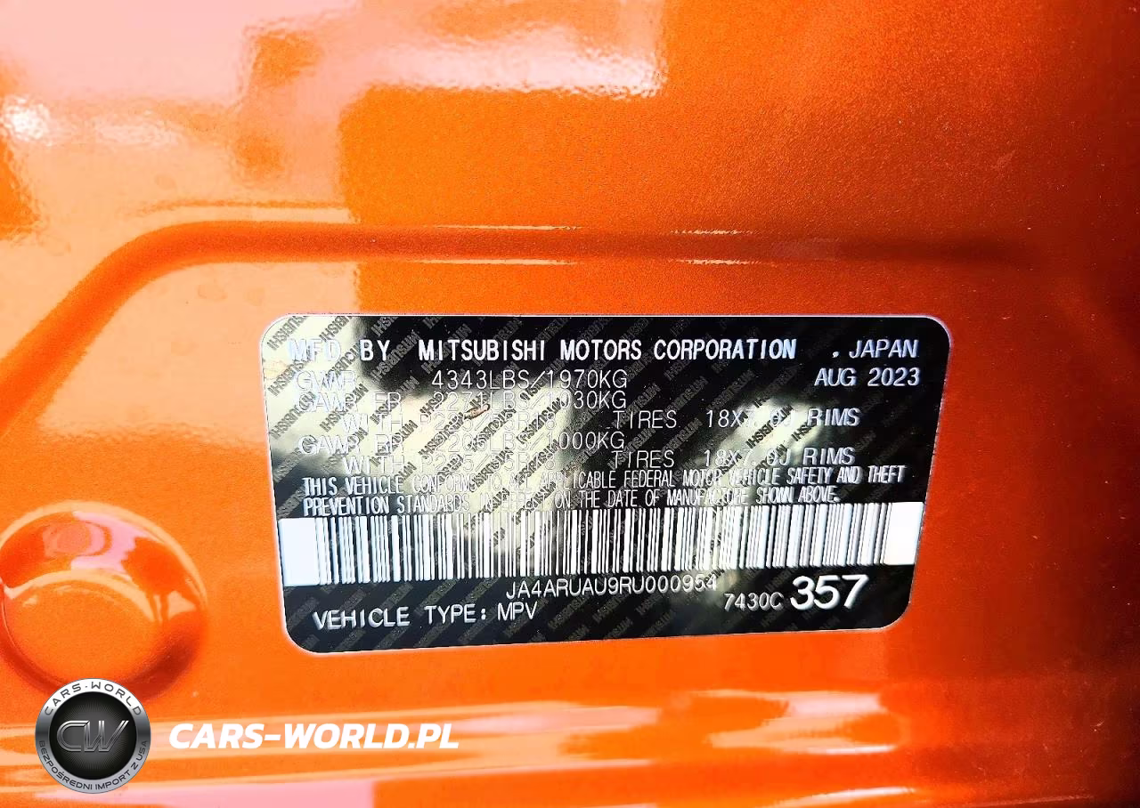 2024 Mitsubishi Outlander Sport S VIN:JA4ARUAU9RU000954 - 13