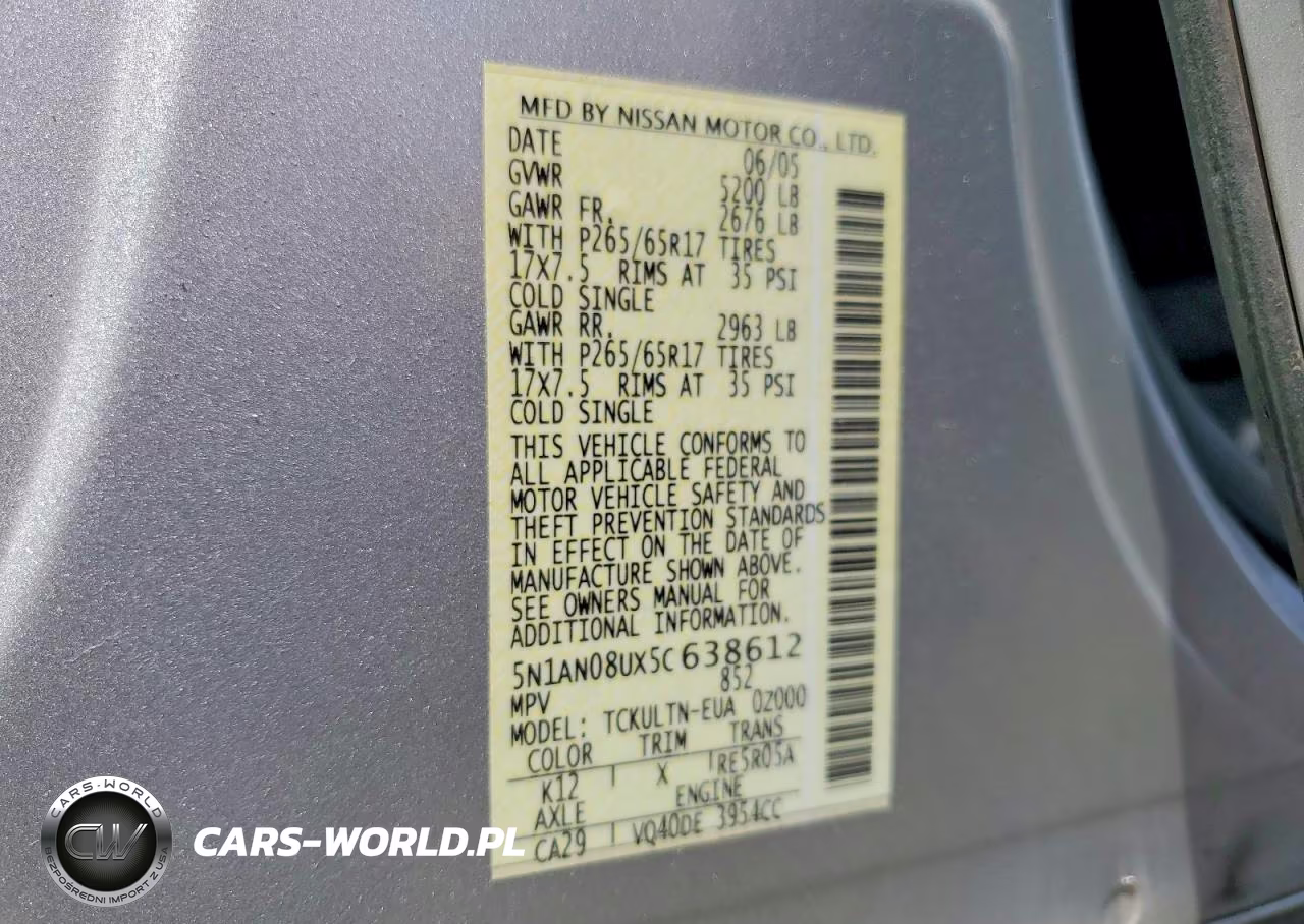2005 Nissan Xterra S VIN:5N1AN08UX5C638612 - 13