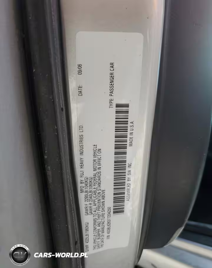 2007 Subaru Legacy VIN:4S3BL626377204250 - 12