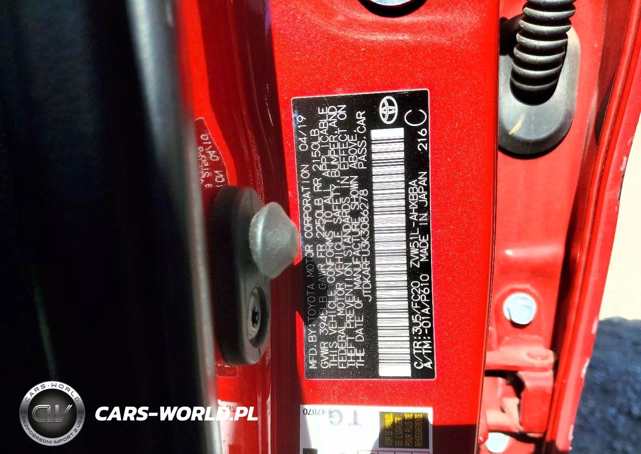 2019 Toyota Prius L Eco VIN:JTDKARFU3K3086278 - 12