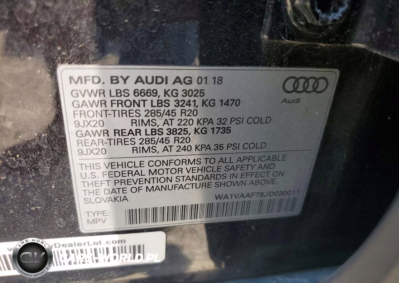 2018 Audi Q7 Prestige VIN:WA1VAAF78JD030011 - 12