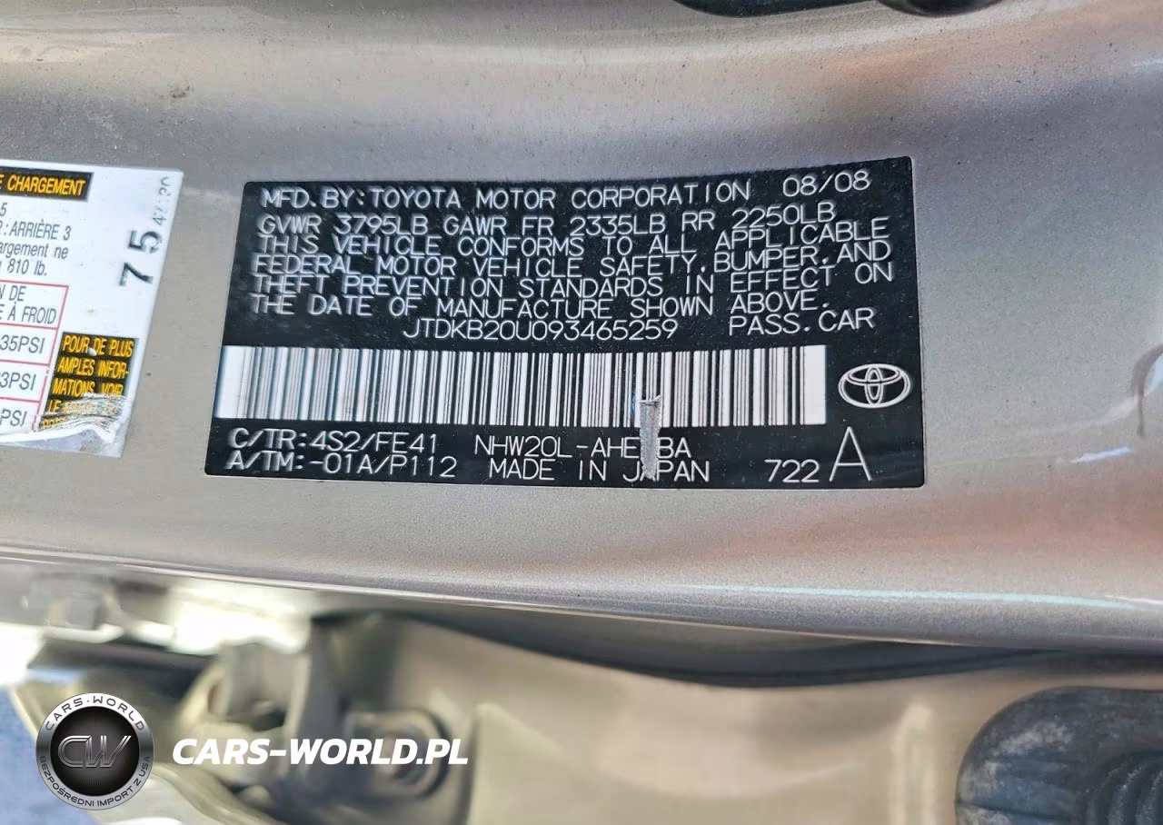 2009 Toyota Prius Base VIN:JTDKB20U093465259 - 12