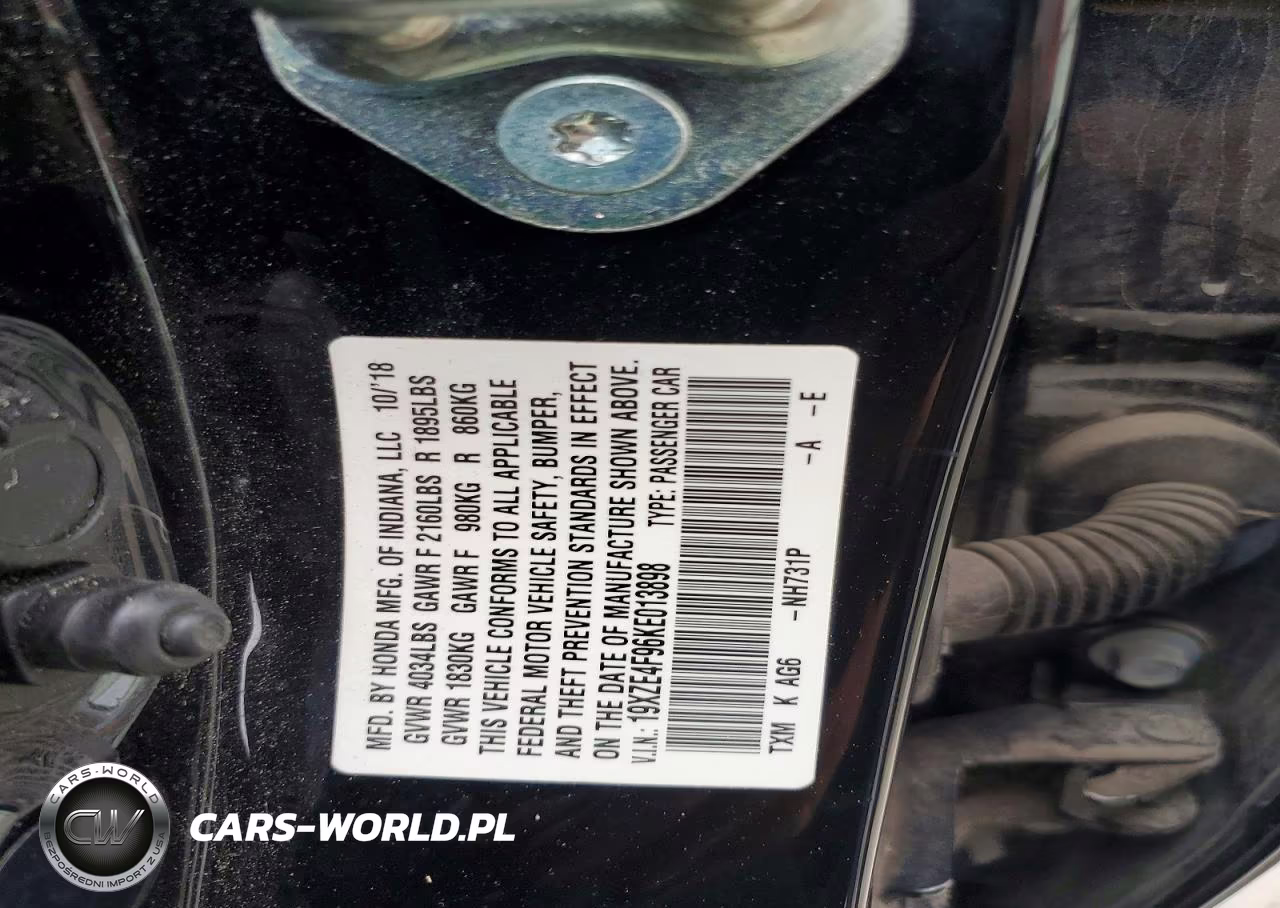 2019 Honda Insight Touring VIN:19XZE4F96KE013898 - 12