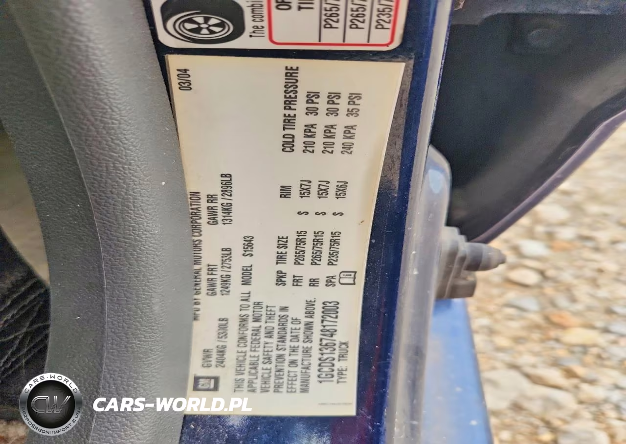 2004 Chevrolet Colorado VIN:1GCDS136748172003 - 12