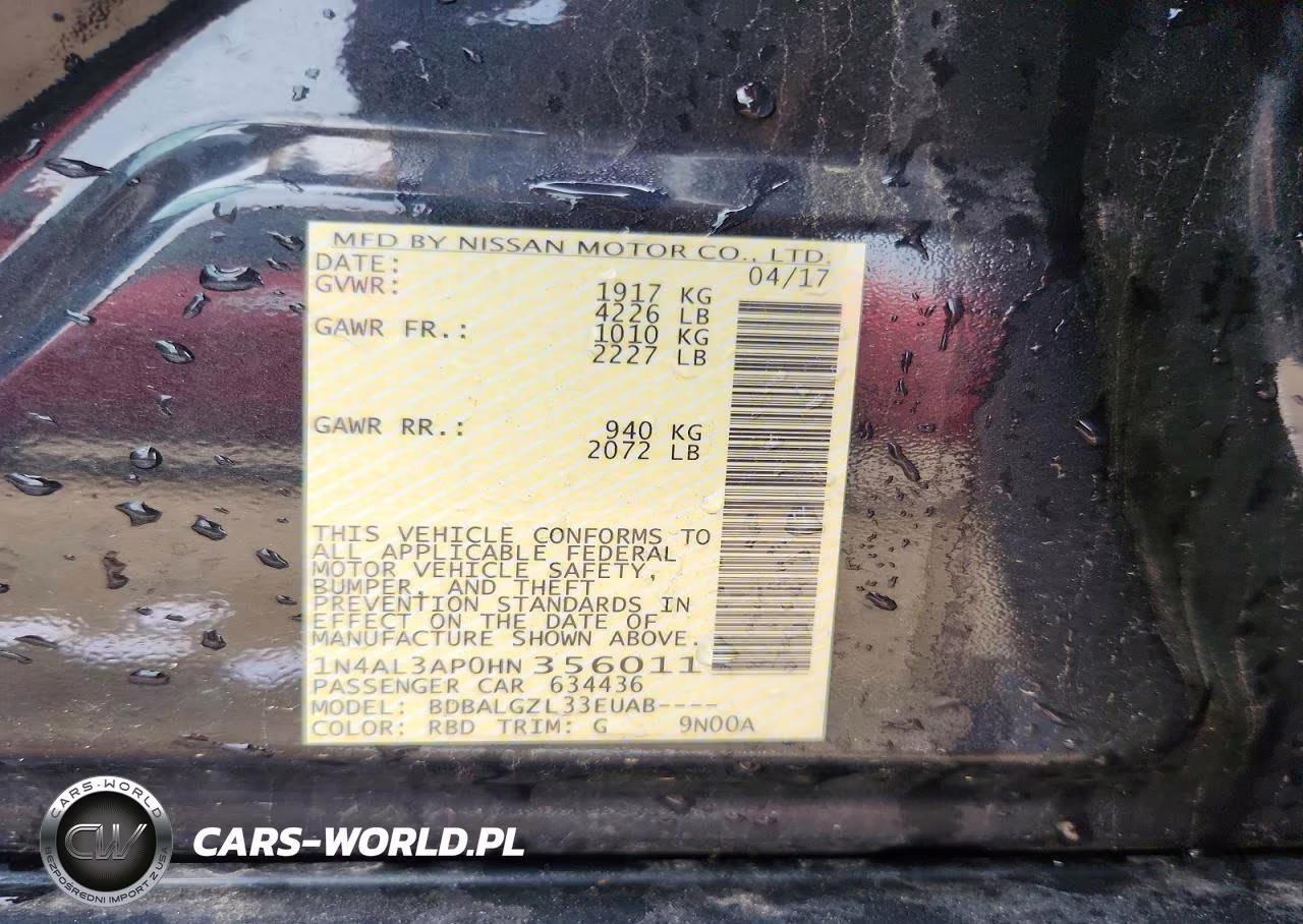 2017 Nissan Altima 2.5 S VIN:1N4AL3AP0HN356011 - 12
