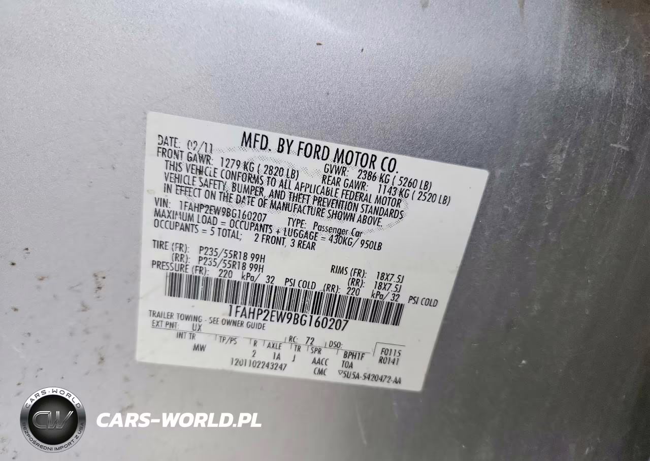 2011 Ford Taurus Sel VIN:1FAHP2EW9BG160207 - 12