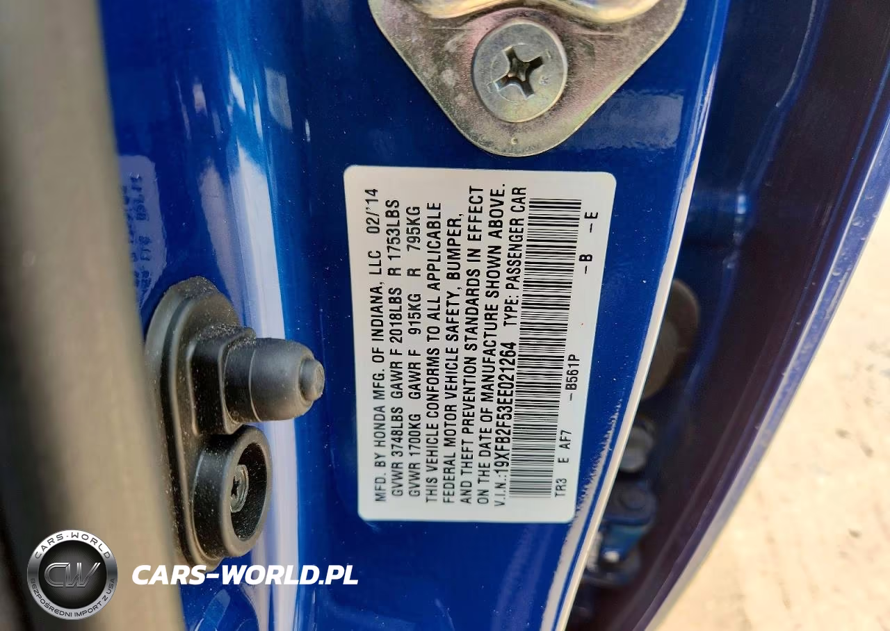 2014 Honda Civic Lx VIN:19XFB2F53EE021264 - 12