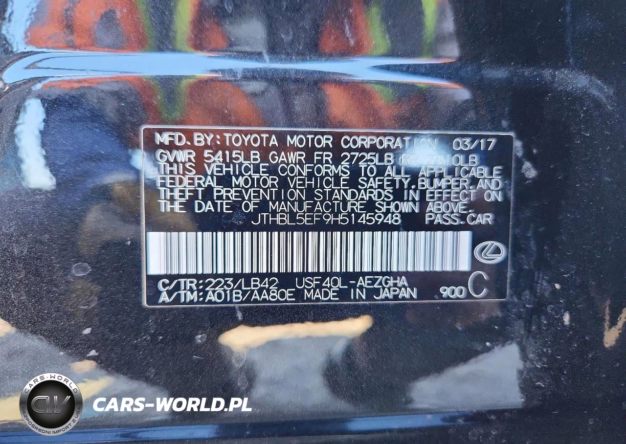 2017 Lexus Ls 460 VIN:JTHBL5EF9H5145948 - 12