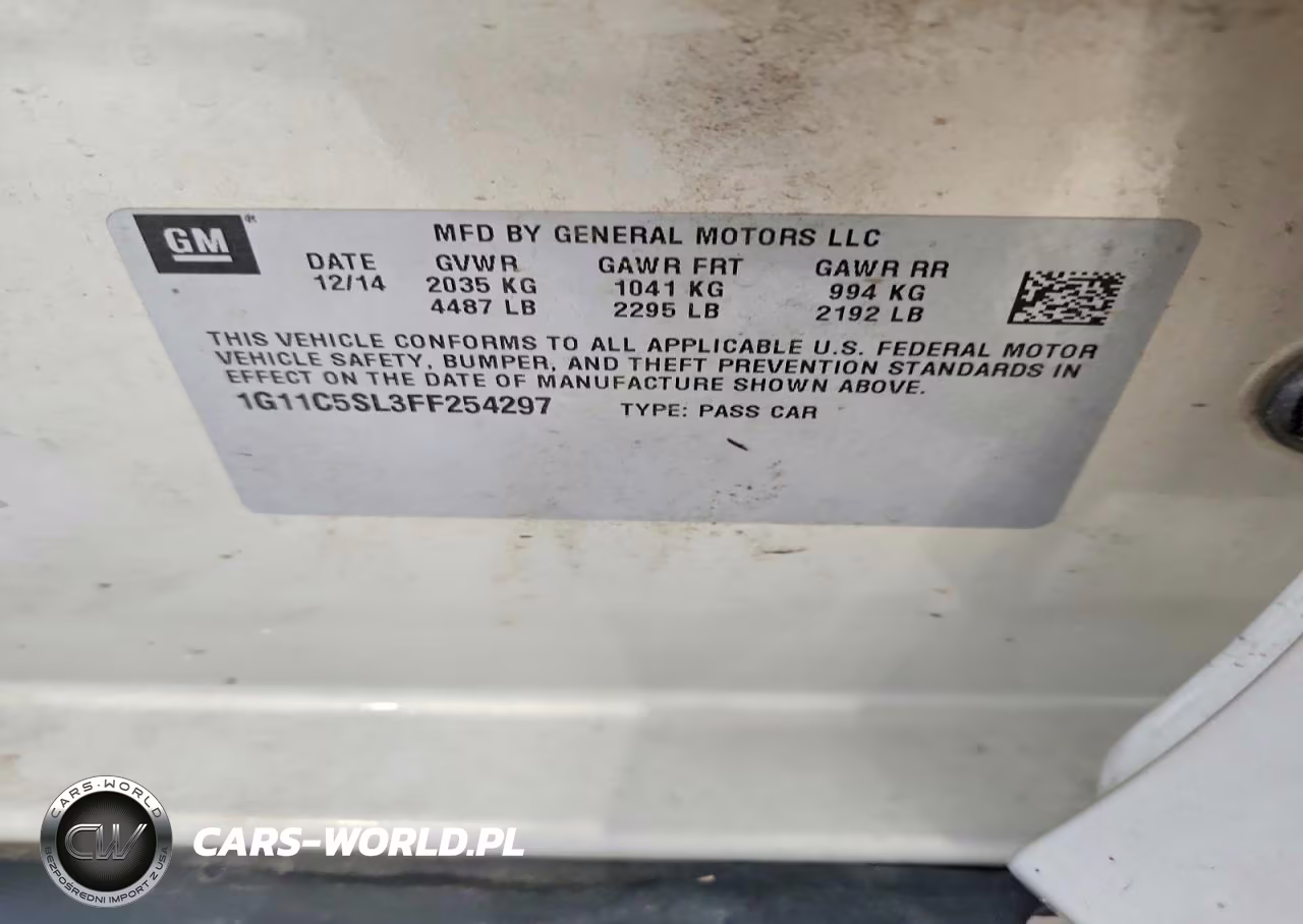 2015 Chevrolet Malibu 1Lt VIN:1G11C5SL3FF254297 - 12