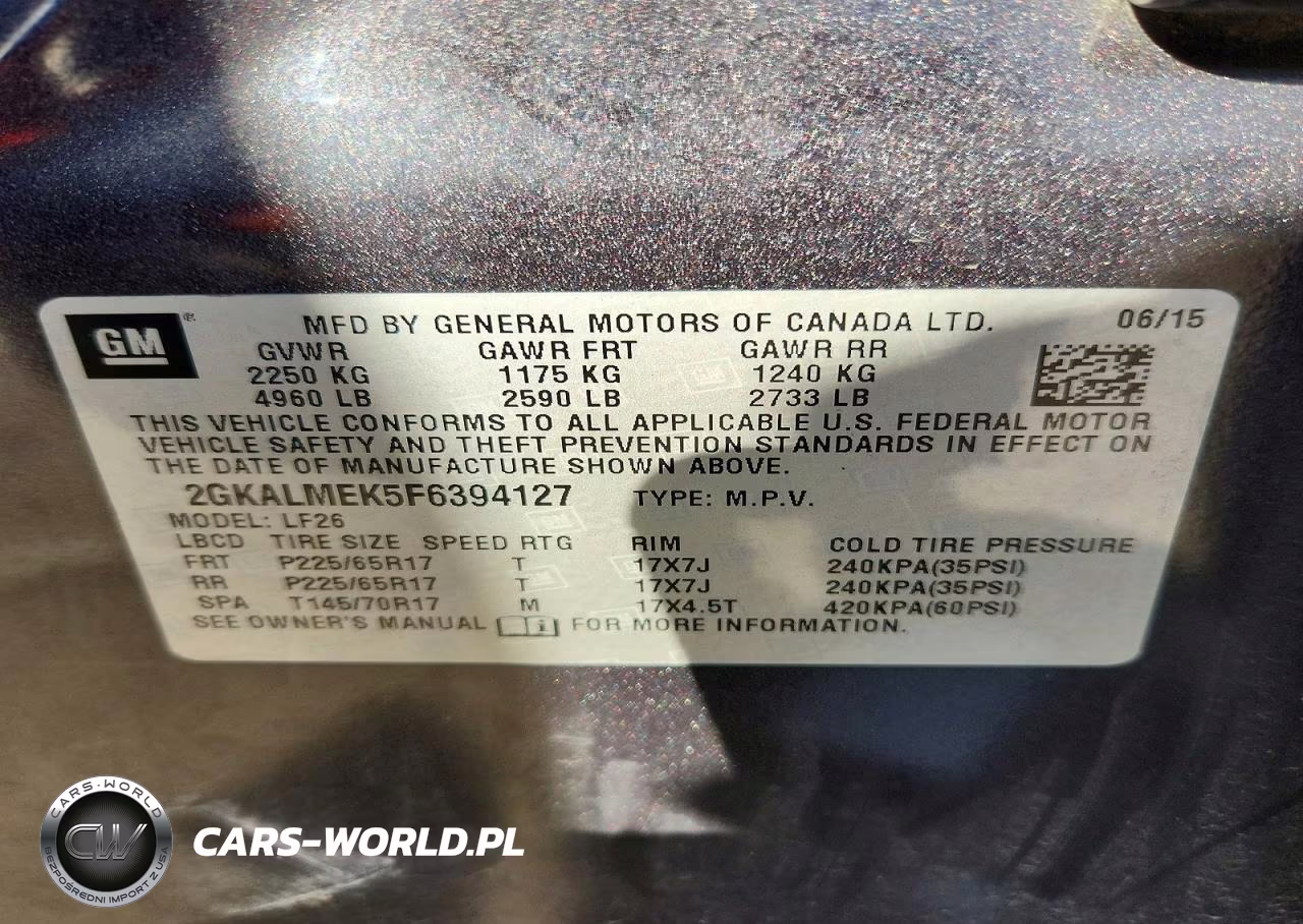 2015 GMC Terrain Sle VIN:2GKALMEK5F6394127 - 14