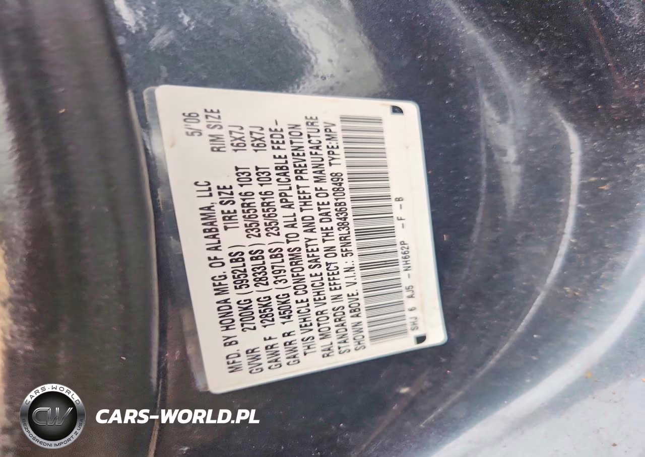 2006 Honda Odyssey Ex VIN:5FNRL38436B108498 - 12