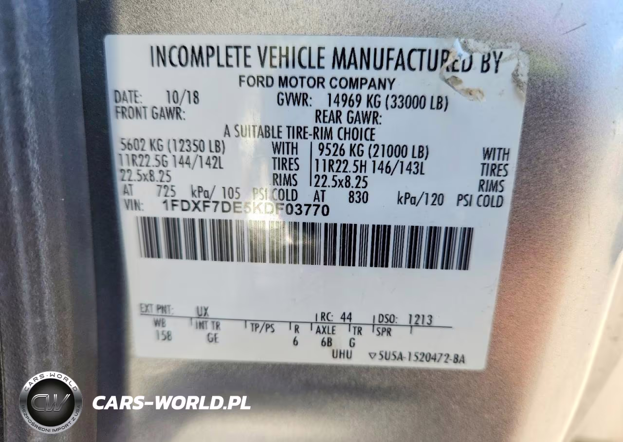 2019 Ford F750 Super Duty VIN:1FDXF7DE5KDF03770 - 13