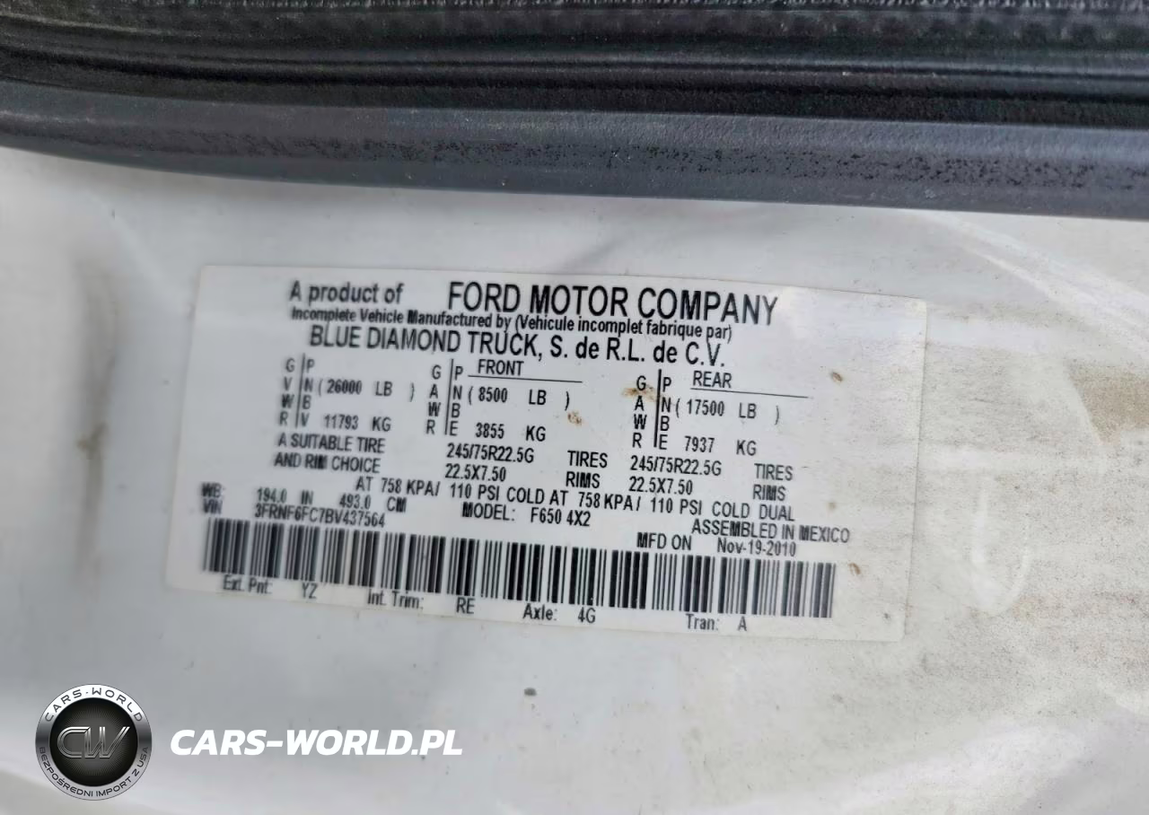 2011 Ford F650 Super Duty VIN:3FRNF6FC7BV437564 - 13