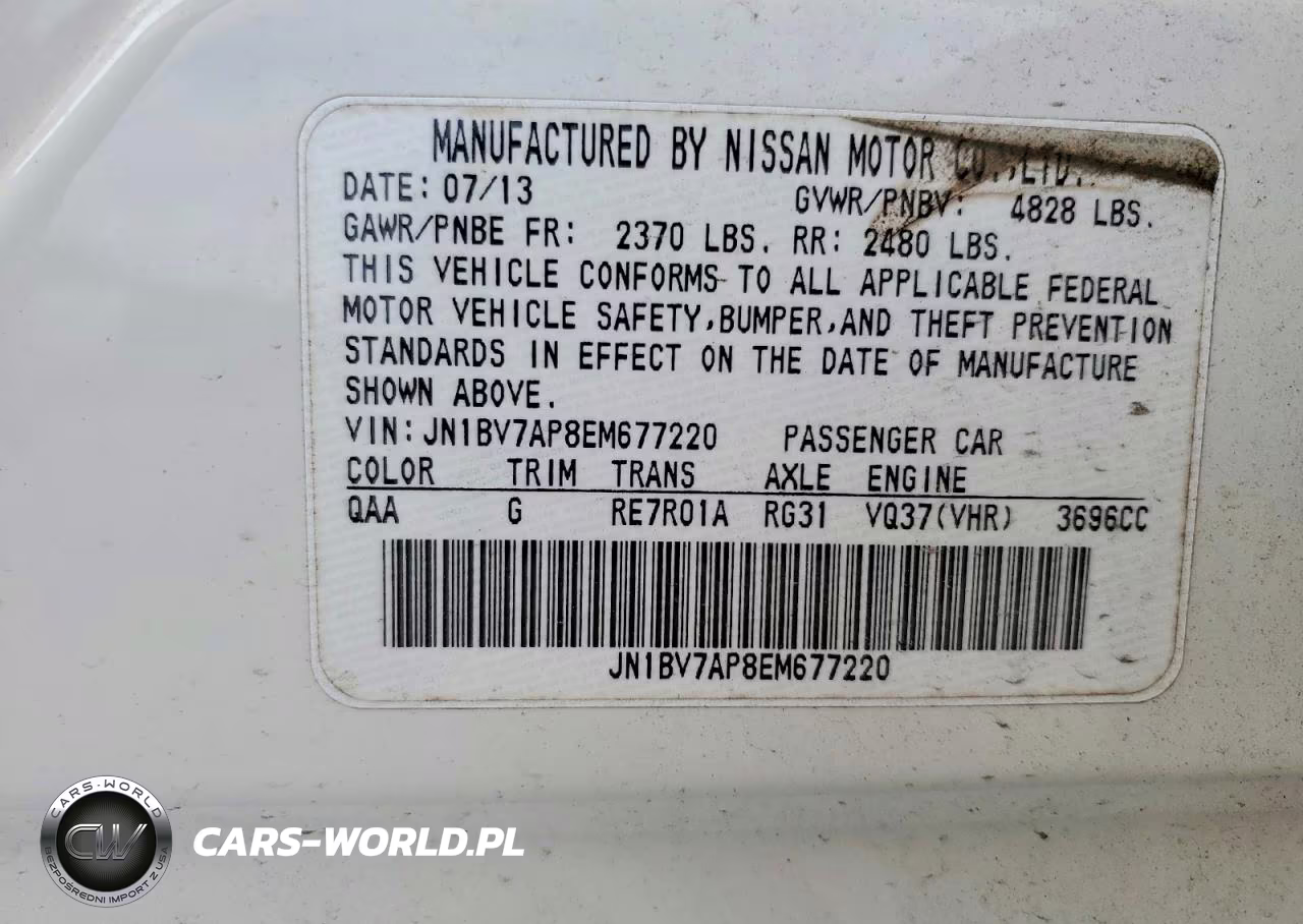 2014 Infiniti Q50 Premium VIN:JN1BV7AP8EM677220 - 13